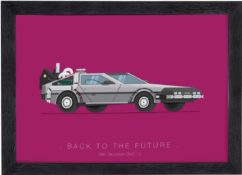 Back to the future DeLorean Fred Birchal Framed Art Print