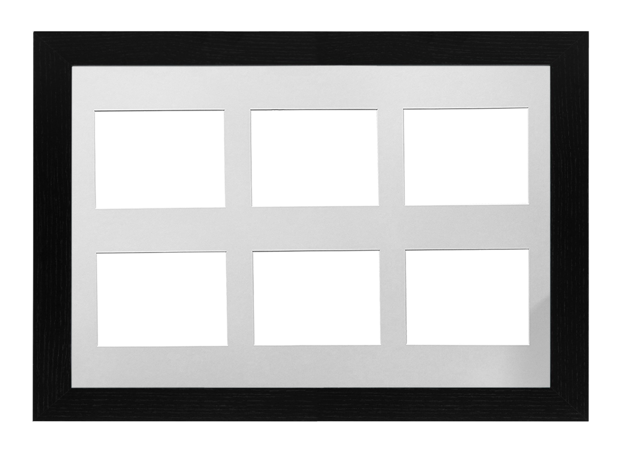 Multi Aperture Black Photo Frame 30x20 - Fits Six 8x6 Photos • Memory Box